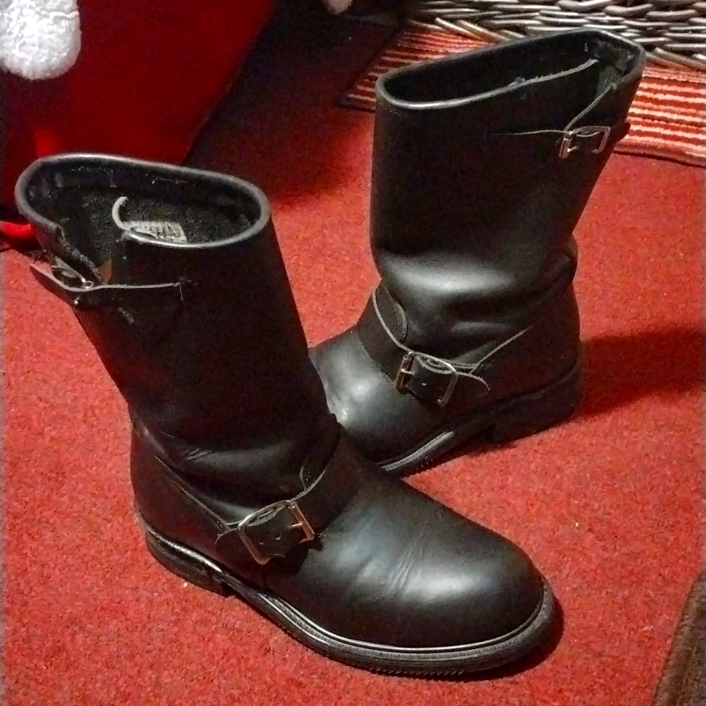 Pair of full leather Double H womens engineer boots size 7